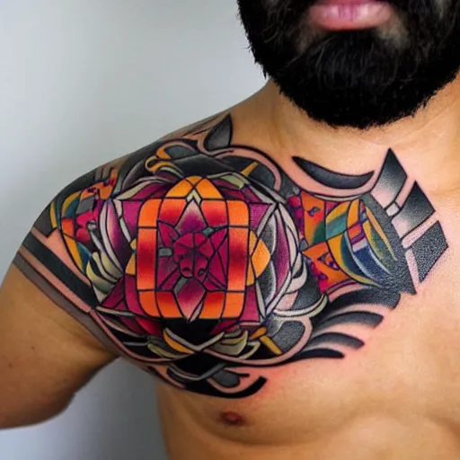 Prompt: Mexican style tattoo black