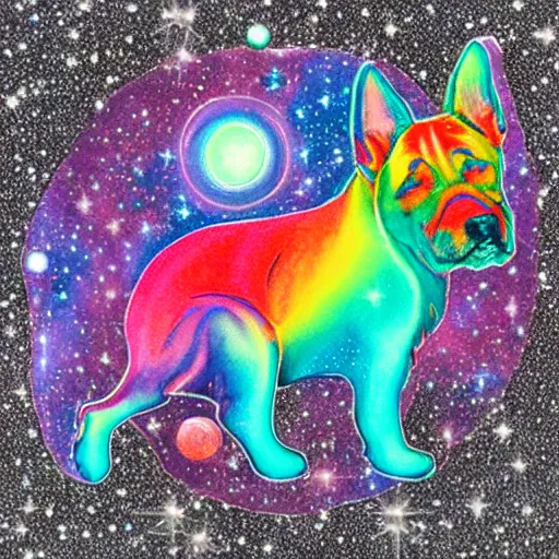Image similar to rainbow cosmic dog