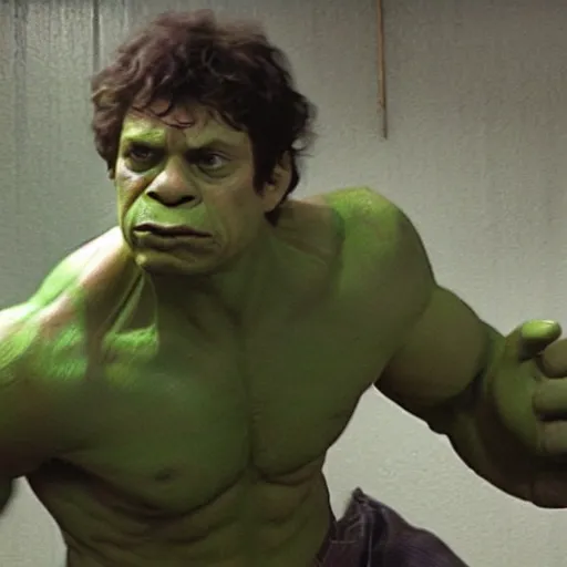 Image similar to michael cera as the hulk