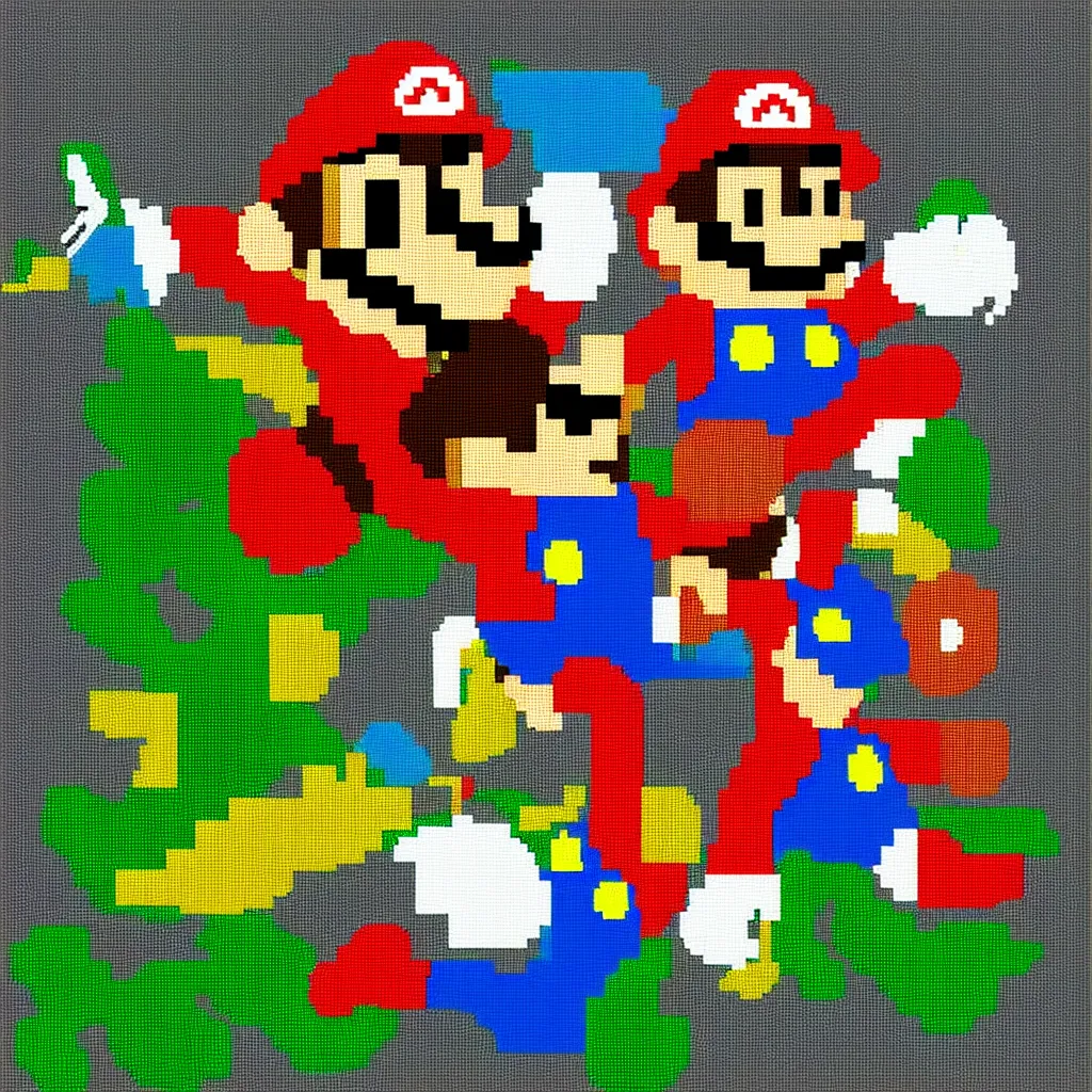 Image similar to Mario, pixel art