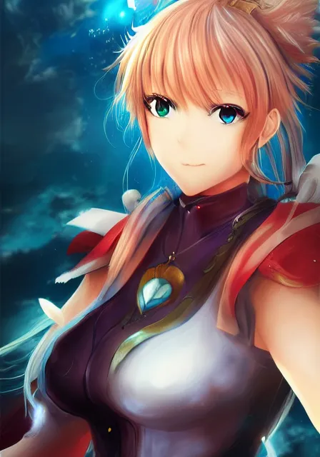 Prompt: A fantasy anime portrait of saber in anime fate, digital painting, by Yoneyama Mai and Rossdraws, digtial painting, trending on ArtStation, deviantart, two-dimensional