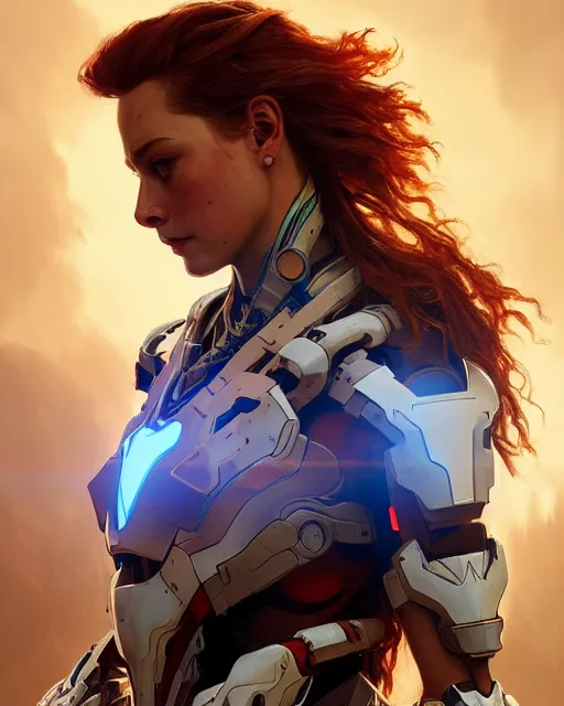 Image similar to symmetry!! portrait of a horizon zero dawn machine acting as ironman, intricate, elegant, highly detailed, digital painting, artstation, concept art, smooth, sharp focus, illustration, art by artgerm and greg rutkowski and alphonse mucha, 8 k