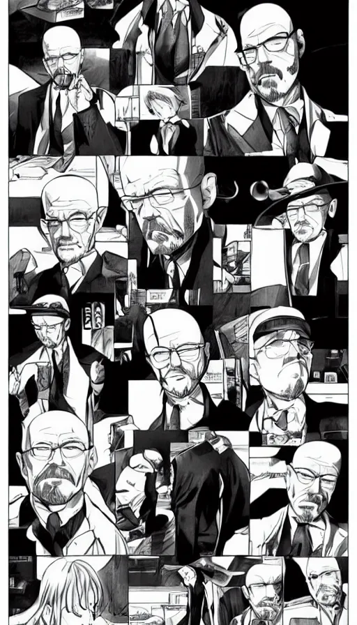 Prompt: Walter white manga