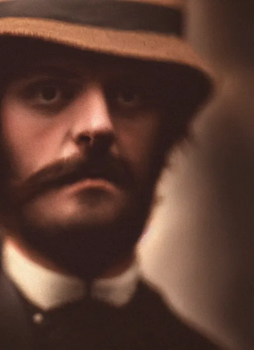 Prompt: closeup portrait of jack the ripper as a young student of crime, depth of field, zeiss lens, detailed, symmetrical, centered, fashion photoshoot, by Annie Leibovitz and Steve McCurry, David Lazar, Jimmy Nelsson, Breathtaking, 8k resolution, extremely detailed, beautiful, establishing shot, artistic, hyperrealistic, beautiful face, octane render