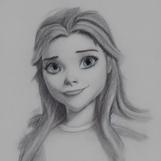 Image similar to milt kahl pencil sketch of chloe grace moretz in disney snow white