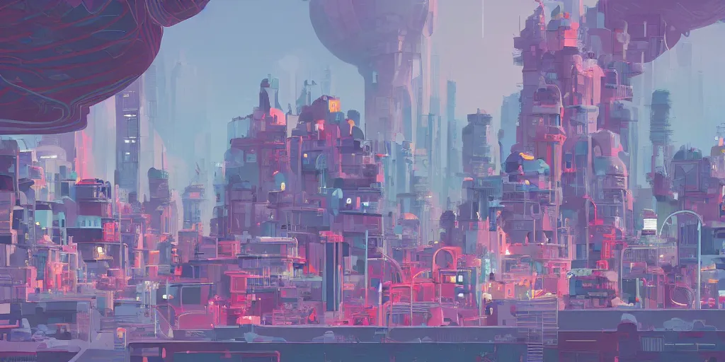 Prompt: landscape city by james gilleard