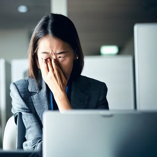 Prompt: “office worker staring blankly at computer screen”