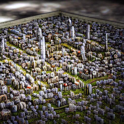 Image similar to city made out of mushroom housing, realistic, hdr, hdd, clear image,