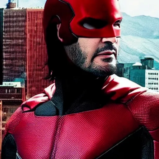 Image similar to Keanu Reeves as daredevil 4k detailed super realistic