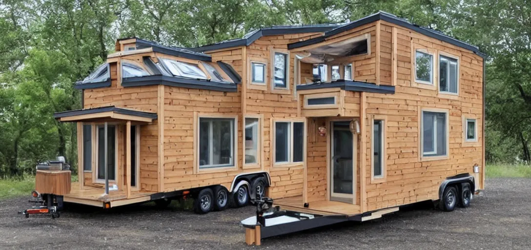 Image similar to raska - style tiny house on trailer.