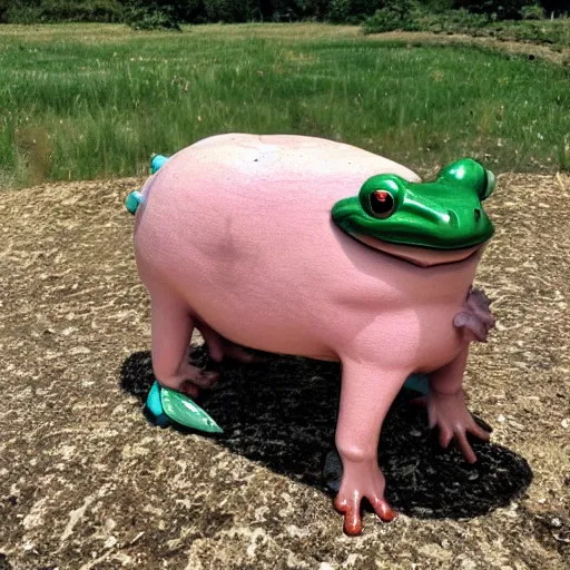 Image similar to frog riding a pig photo