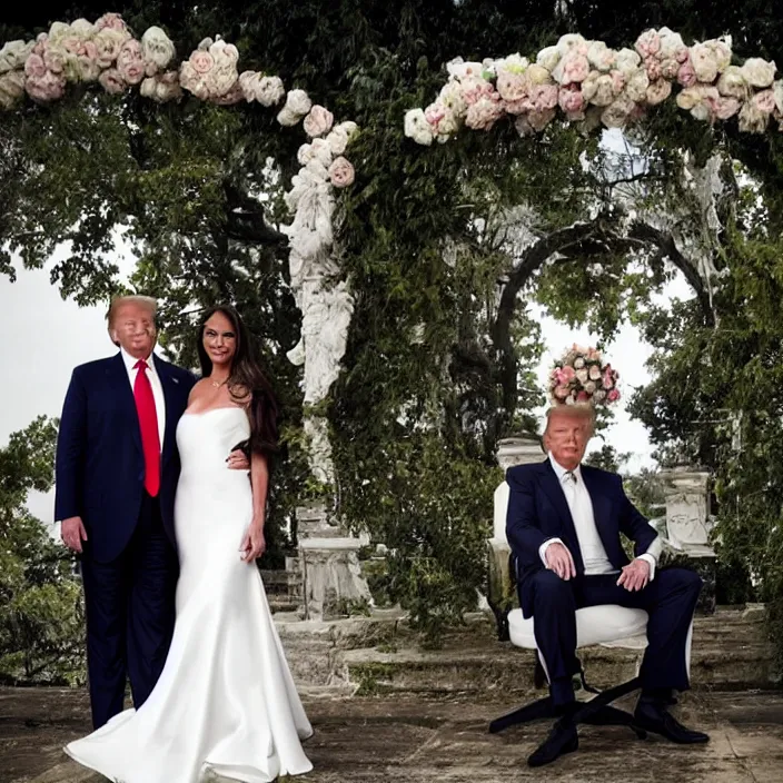 Image similar to donald trump instagram couple's wedding photo shoot