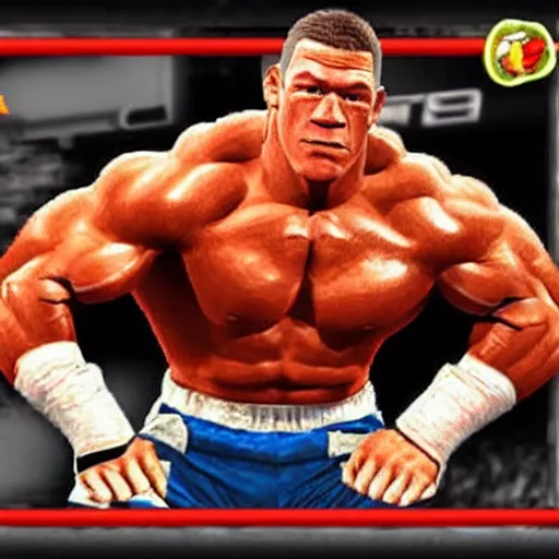 Prompt: John Cena in the style of PS1 graphics