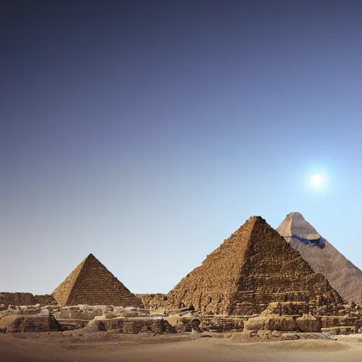 Image similar to 8 k hd detailed octane render of the construction of the pyramids