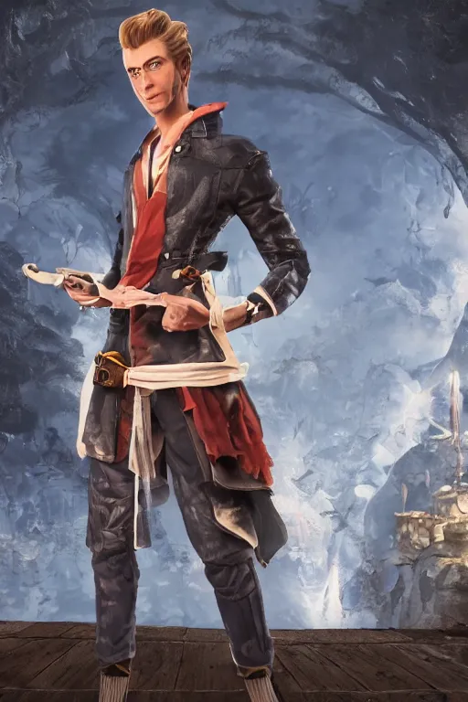 Image similar to screenshot of guybrush threepwood in final fantasy 15, high resolution, hd, 4k