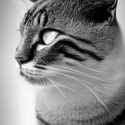Image similar to a black and white cat highschool yearbook photo colorful bright green eyes, medium shot, hd, 8k, hyper-realism, detailed, octane 8k,