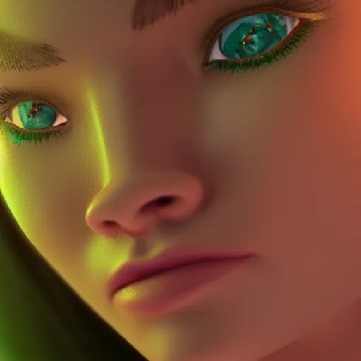 Image similar to jade starr close up, sitting in front of ipad, octane render,