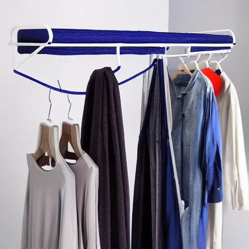 Prompt: Laundry Pole Clothes Drying Rack Coat Hanger, Ceiling Tension Rod Storage Organizer for Indoor