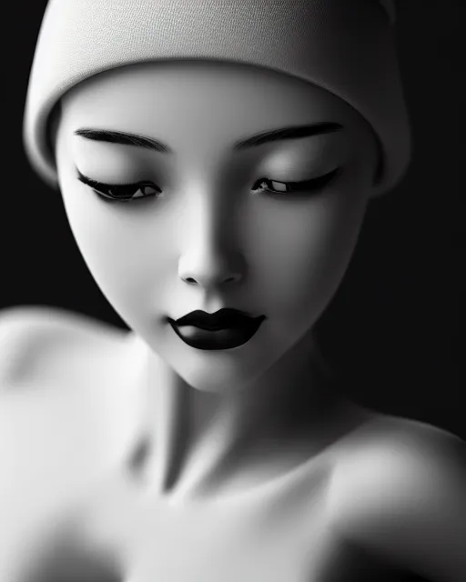 Image similar to black and white dreamy young beautiful female artificial intelligence, cinematic, rim light, bokeh, photo - realistic, elegant, high detail, 8 k, masterpiece, photo taken in 1 9 3 0