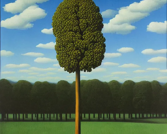 Image similar to a painting by magritte