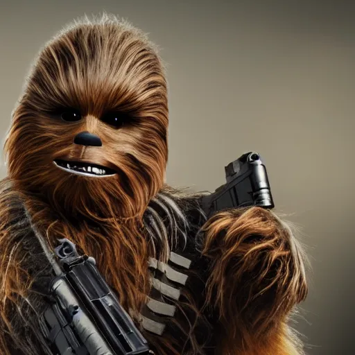 Image similar to Chewbacca in Call of Duty, highly detailed, high quality, HD, 4k, 8k, Canon 300mm, professional photographer, 40mp, lifelike, top-rated, award winning, realistic, sharp, no blur, edited, corrected, trending