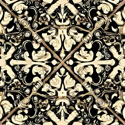 Prompt: an intricate symmetrical baroque pattern