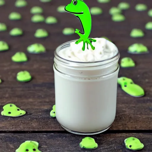 Image similar to frog in yogurt