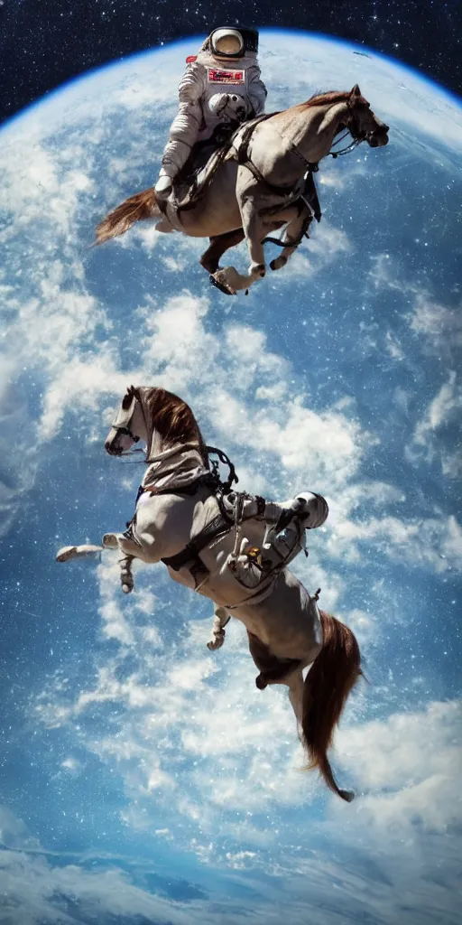 Image similar to astronaut riding horse, upside down reflection