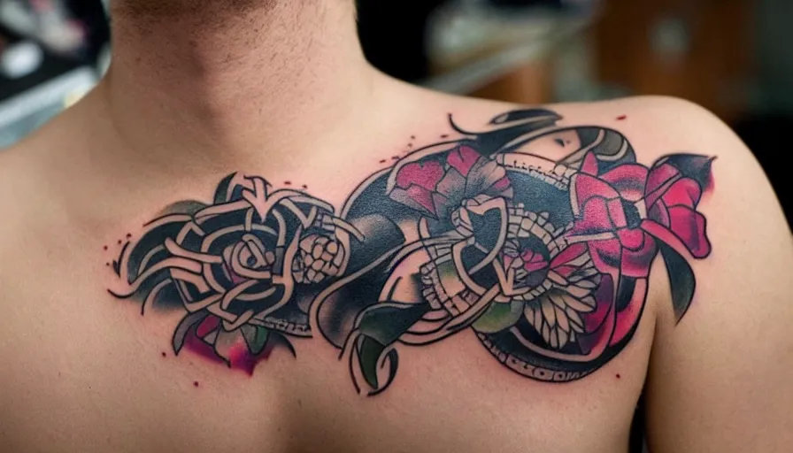 Image similar to photo of a new tatoo that says i hate tattoos 8 k 1 0 8 0 p