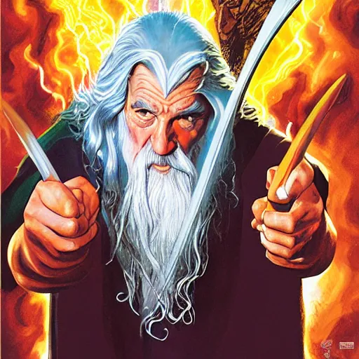 Prompt: comic book cover for'gandalf and the quest for pizza ', art by alex ross