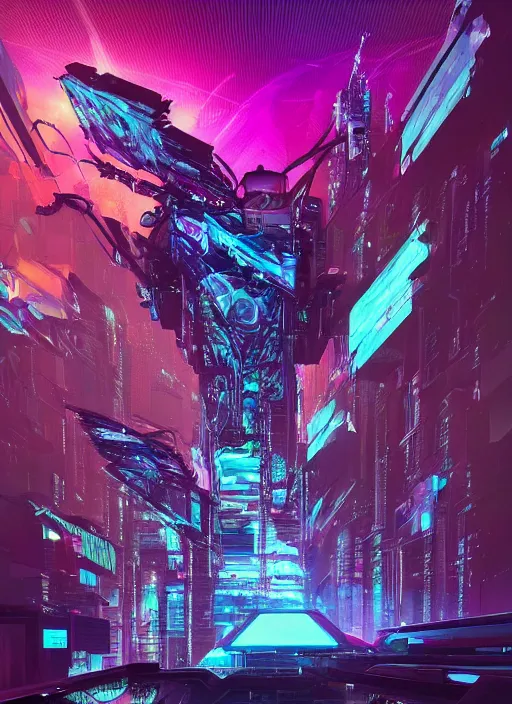 Image similar to silicon valley virtual reality 1 0 th anniversary, cyberpunk art by android jones, cyberpunk art by beeple!!!, synthwave, darksynth, quantum tracerwave, wireframes, trending on artstation