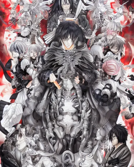 Image similar to god of death by Takeshi Obata 4k hyper detailed trending on artstation