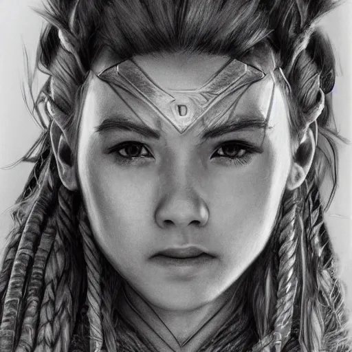 Prompt: Aloy, pencil drawing
