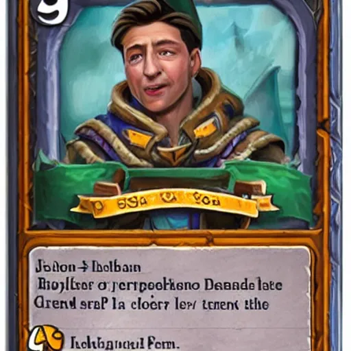 Image similar to Zelenski on Hearthstone card