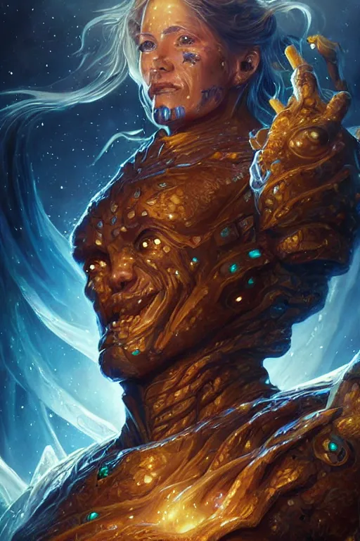 Prompt: beautiful oil painting with high detail of a wise space ent ( ( ( sobbing ) ) ) made of stars and plasma, hybrid from dungeons and dragons and art direction by james cameron ; by artgerm ; wayne reynolds art station ; cinematic quality character render ; low angle ; ultra high quality model ; production quality cinema model
