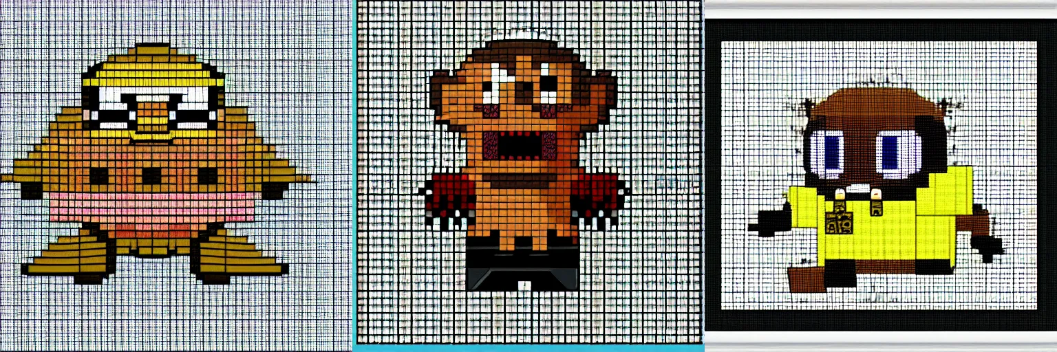 Prompt: binding of isaac maggot, 8bit, cross stitch pattern