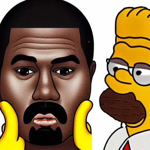Kanye West as a Simpson character | Stable Diffusion