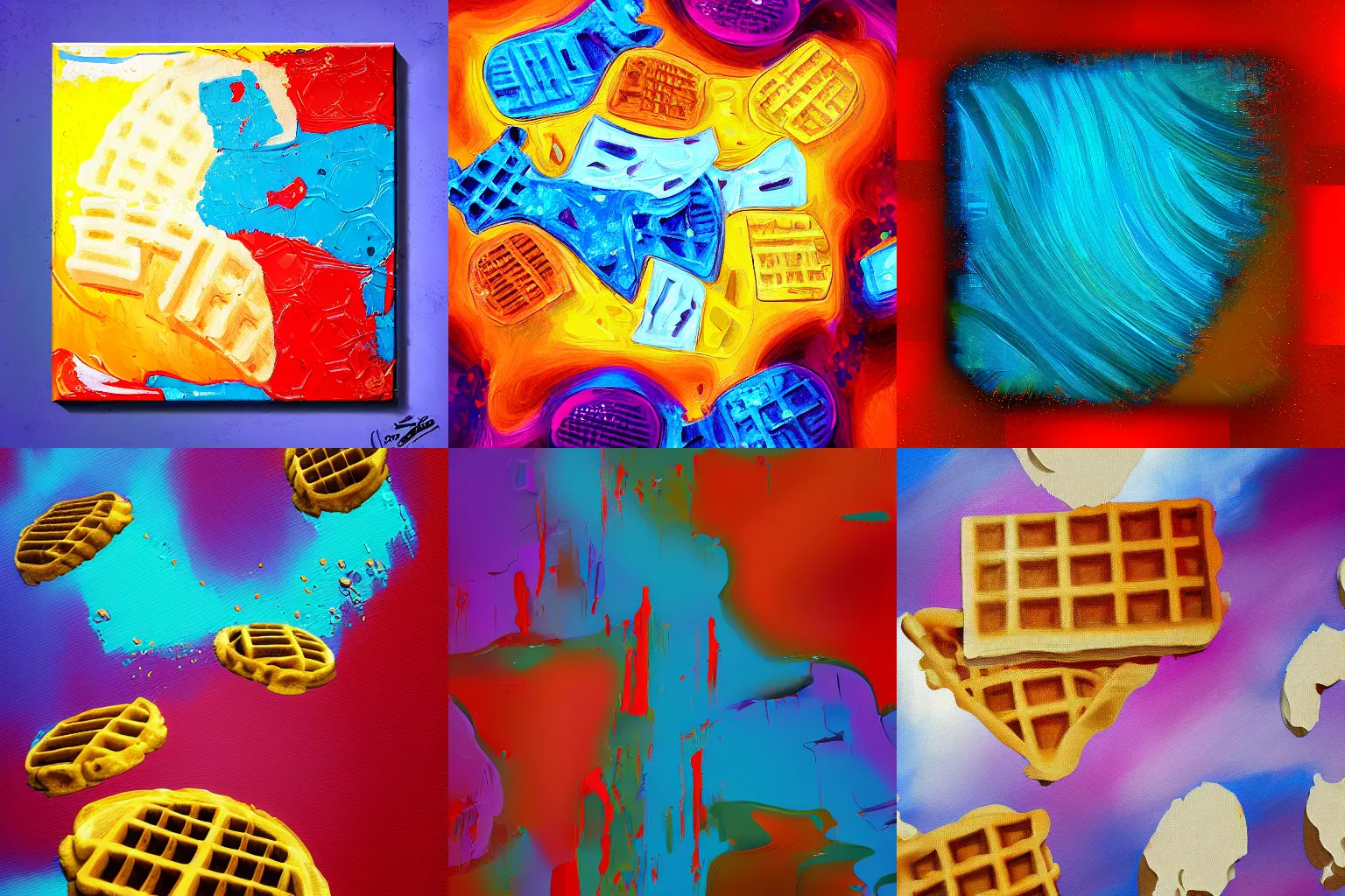 Prompt: never eat soggy waffles, abstract painting, digital art, trending on artstation