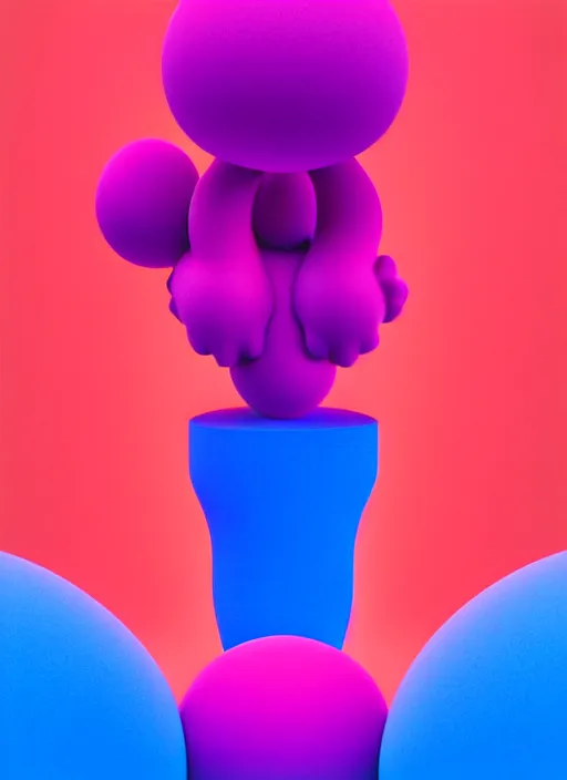 Image similar to abstract sculpture by shusei nagaoka, kaws, david rudnick, airbrush on canvas, 3 d, octane, vray, pastell colours, cell shaded, 8 k