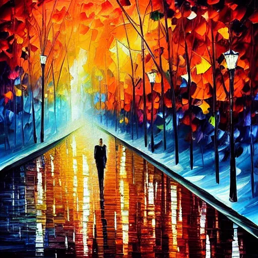 Prompt: “the end of the world, style of Leonid afremov”