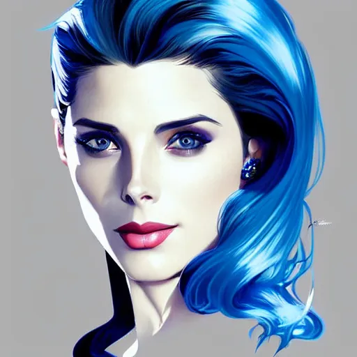 Prompt: Ashley Greene's face combined with Grace Kelly's face with blue hair as Bat Girl, western, D&D, fantasy, intricate, elegant, highly detailed, digital painting, artstation, concept art, matte, sharp focus, illustration, art by Artgerm and Greg Rutkowski and Alphonse Mucha