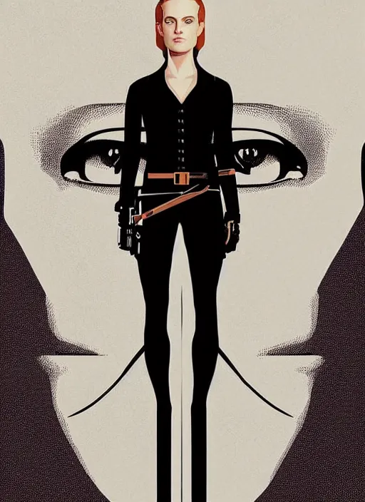 Image similar to poster artwork by Michael Whelan and Tomer Hanuka, a portrait of Evan Rachel Wood in Westworld, clean