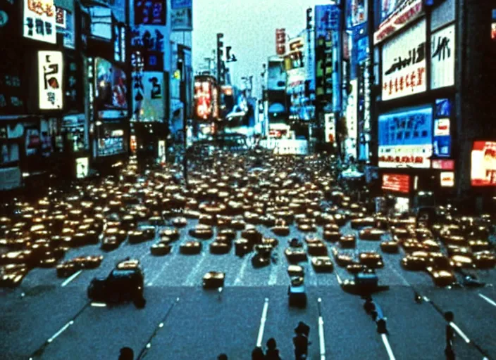 Prompt: Movie still of Shibuya square in ET (1982)