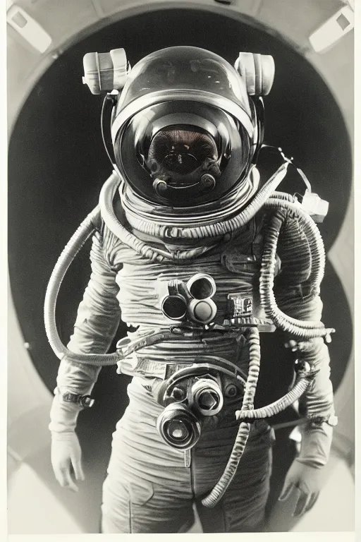 Prompt: extremely detailed studio portrait of space astronaut, alien tentacle protruding from eyes and mouth, alien tentacle breaking through helmet visor, helmet is off, full body, soft light, disturbing, shocking news, award winning photo by james van der zee