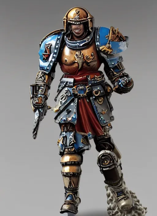 Image similar to 8 0 mm resin detailed miniature of a warhammer 4 0 k roman gladiator cyborg, product introduction photos, 4 k, full body,