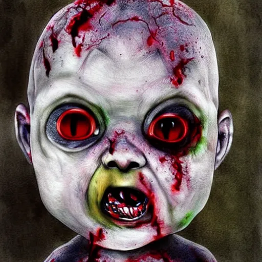 Image similar to zombie baby by ito junji