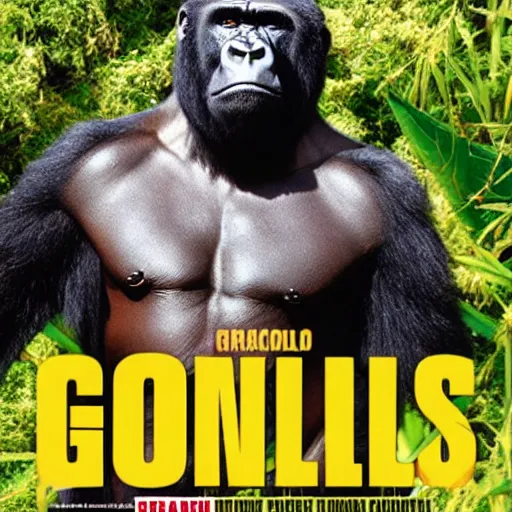 Prompt: gorillas gone wild dvd cover