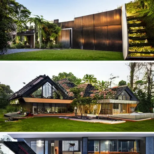 Image similar to a house built entirely from huge diamonds