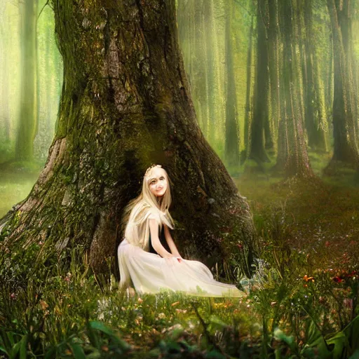 Image similar to a fairy in an enchanted forest. photograph by wlop.-w 1040