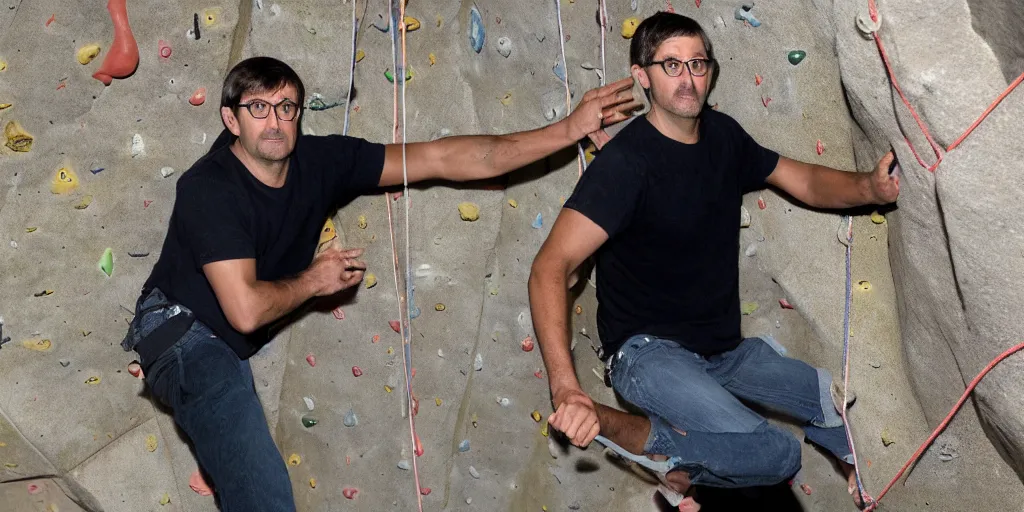Image similar to Louis Theroux climbing through things, big playground, mike tyson, ufos, tiger king, interview
